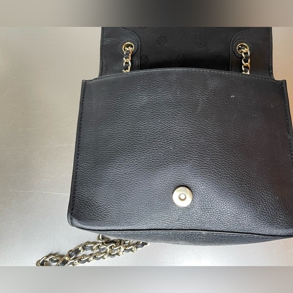 Tory Burch Bryant Medium Black Leather Womens Chain Shoulder Bag Floral Print - Picture 5 of 12